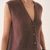 Gilet Mohair Lucile - Marron