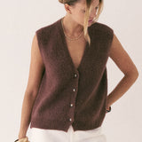 Gilet Mohair Lucile - Marron