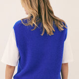 Pull Mohair sans manches Marie - Bleu