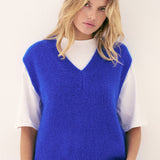 Pull Mohair sans manches Marie - Bleu